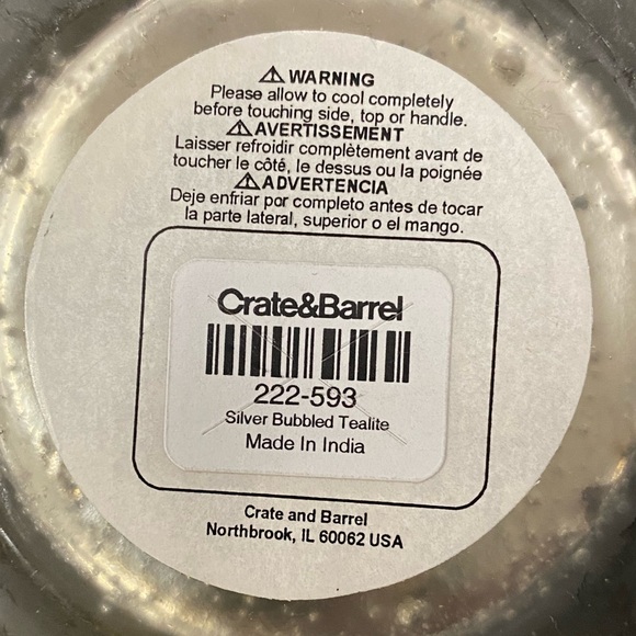 Crate & Barrel Bubbled Silver Glass Votive Candle Holders Set of 2 - Picture 11 of 16